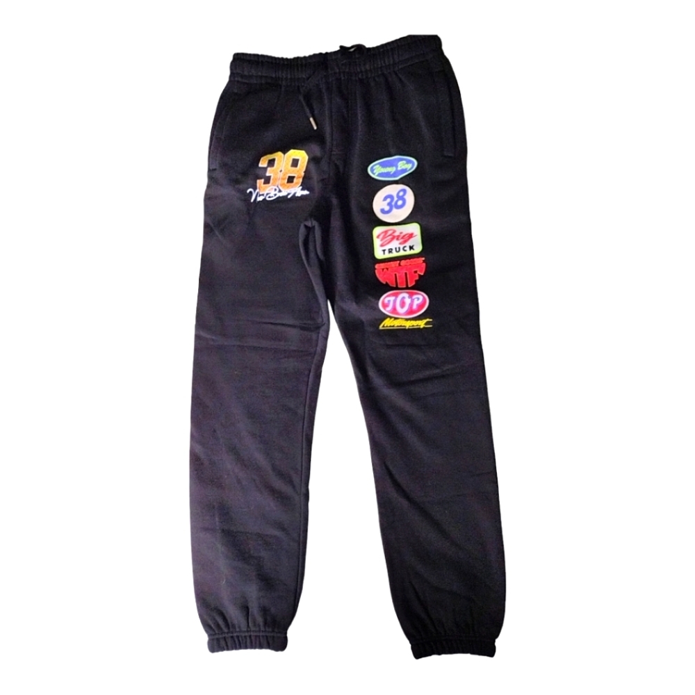 Never Broke Again Black Draw String Joggers Men's Small Cotton NWOT